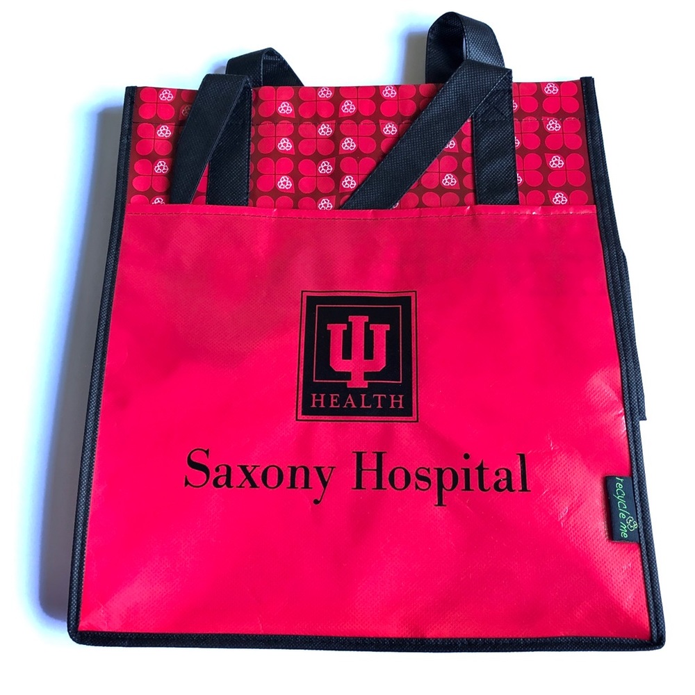 3/$15 Reusable Tote Grocery Bag Red 14 3/8” x 12 3/4” x 10” NEW
